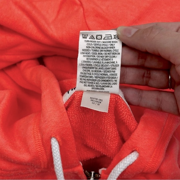 Victoria’s Secret PINK Neon Pink/Orange Full Zip Hoodie Small - Picture 3 of 4